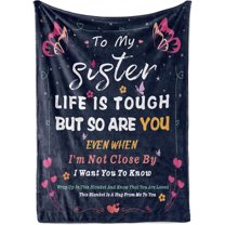 Sister Gifts Blanket,Gifts for Sister,Gifts for Sister on Mothers Day, Christmas, Sisters Day Gifts,Sisters Birthday Graduation Gifts Ideas Navy Blue,60"x 50" (Star and Moon)