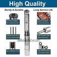 thumbnail image 5 of iMeshbean Deep Submersible Well Pump 1HP 33GPM 207ft Head with 100ft Power Cable, 110V 1-1/2" NPT 4" Stainless Steel Water Pumps w/Control Box, 5 of 17