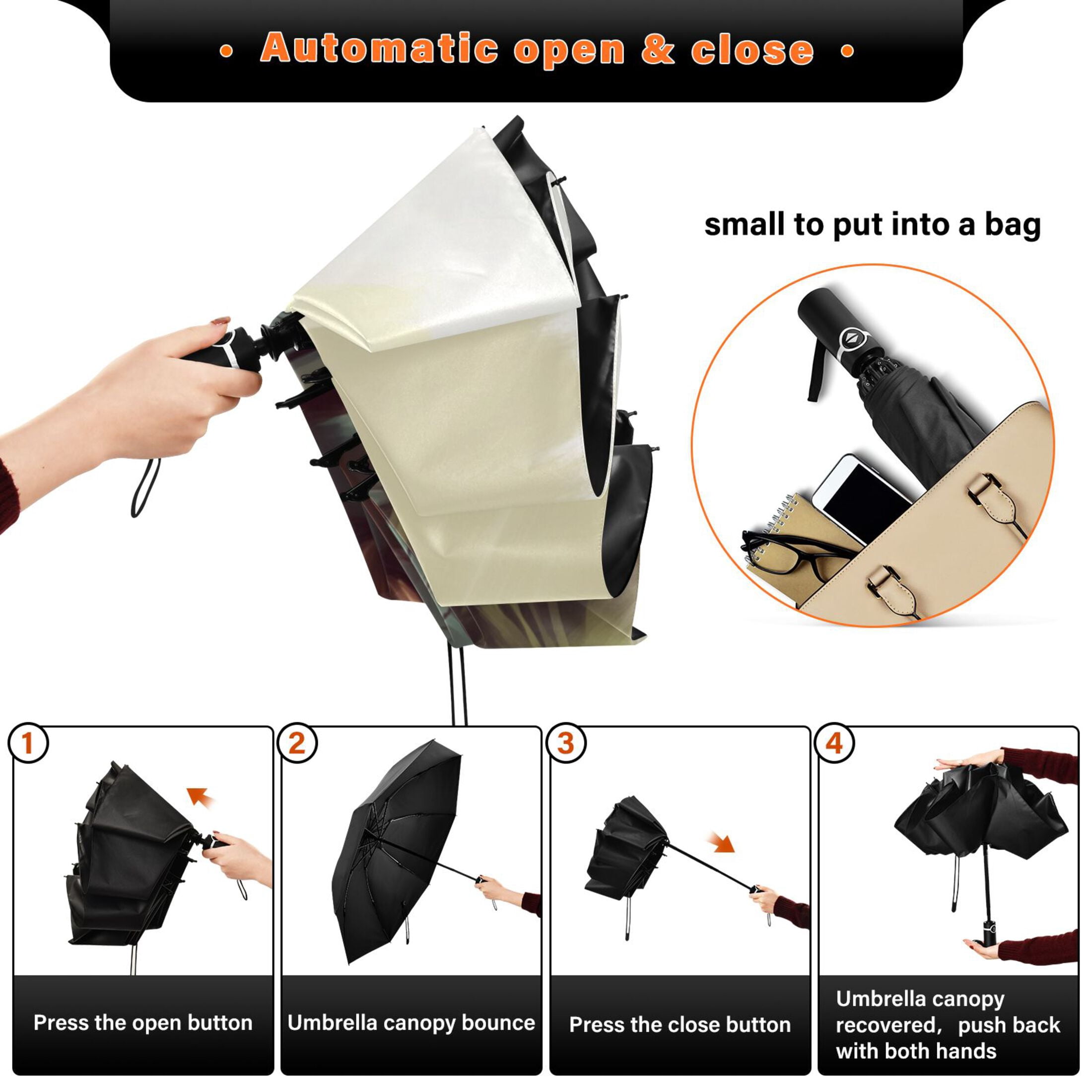 Child's Sketch Turtle Extra Large Automatic Umbrella, UV Protection, Waterproof, Auto Open and Close