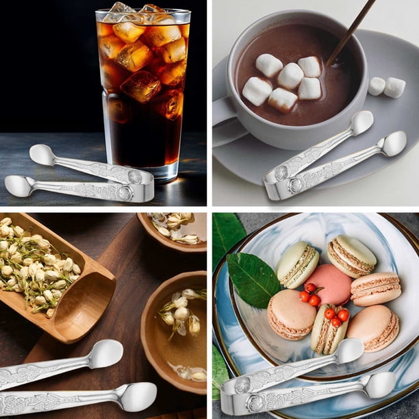 4 Pcs Pince À Glace En Acier Inoxydable Pinces Buffet Pour Servir De 4 Pcs Pince À Glace En Acier Inoxydable Pinces Buffet Pour Servir De
