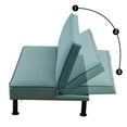 thumbnail image 4 of Aukfa Studio Futon Convertible Sofa Bed for Home Office, Upholstered Loveseat, Flannel, Light Green, 4 of 10