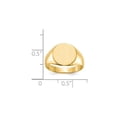 thumbnail image 5 of Solid 14k Yellow Gold 10.5x11mm Closed Back Engravable Monogram Signet Ring Band Size 5.5, 5 of 6