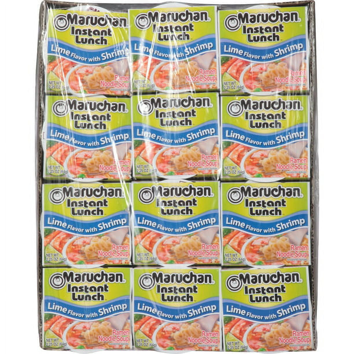 Maruchan Lime with Shrimp Instant Lunch Ramen Noodles, 2.25 oz Cup, Quantity of 12