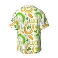 thumbnail image 2 of Daiia St Patrick's Day1 Men's Linen Shirts Short Sleeve Casual Shirts Button Down Shirt for Men Beach Summer Wedding Shirt-Small, 2 of 7