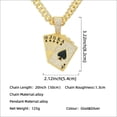 thumbnail image 4 of Hip Hop Cuban Chains Playing Cards Pendant Necklace With 13mm Miami Cuban Chain Iced Out Bling HipHop Necklaces Fashion Jewelry, 4 of 9
