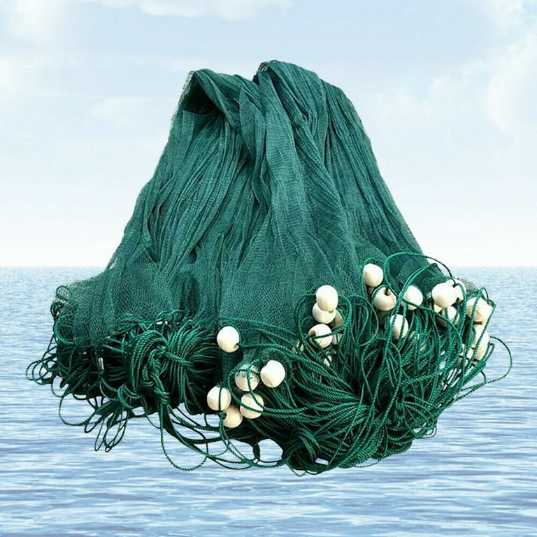 Fishing Net 2x10M Hand Cast Fishing Drag Net Nylon Mesh Beach Seine Bait  Easy Throw
