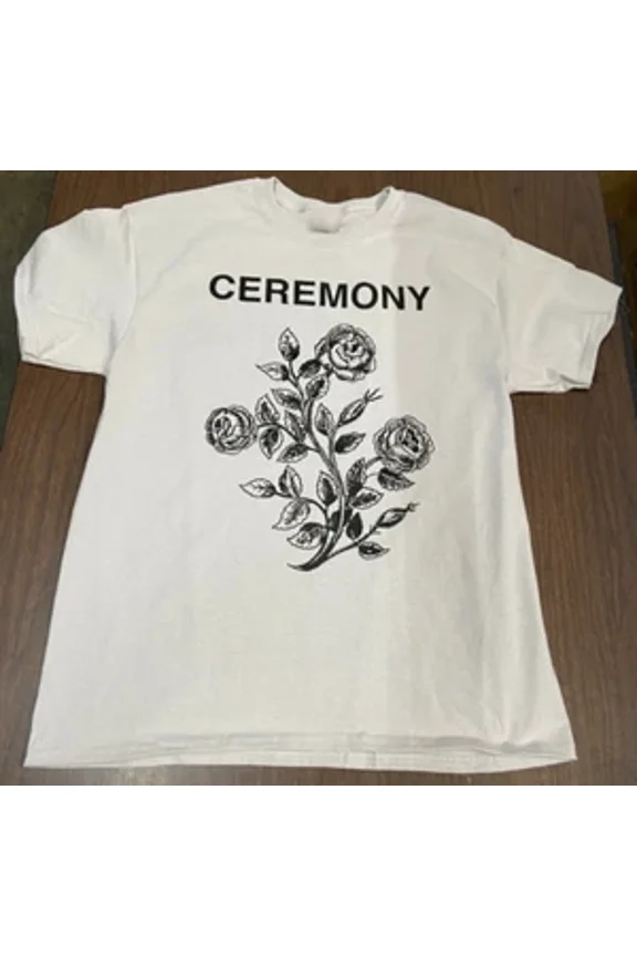 Reprint Rare Rare Ceremony Shirt Ceremony Band Hot Shirt White All Size