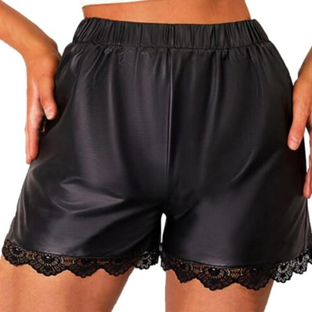 

zhuxioush Womens Large Summer Mid Waist Plain Color Belt Pocket Fashion Straight Shorts Christmas Pajama Shorts for Women Set