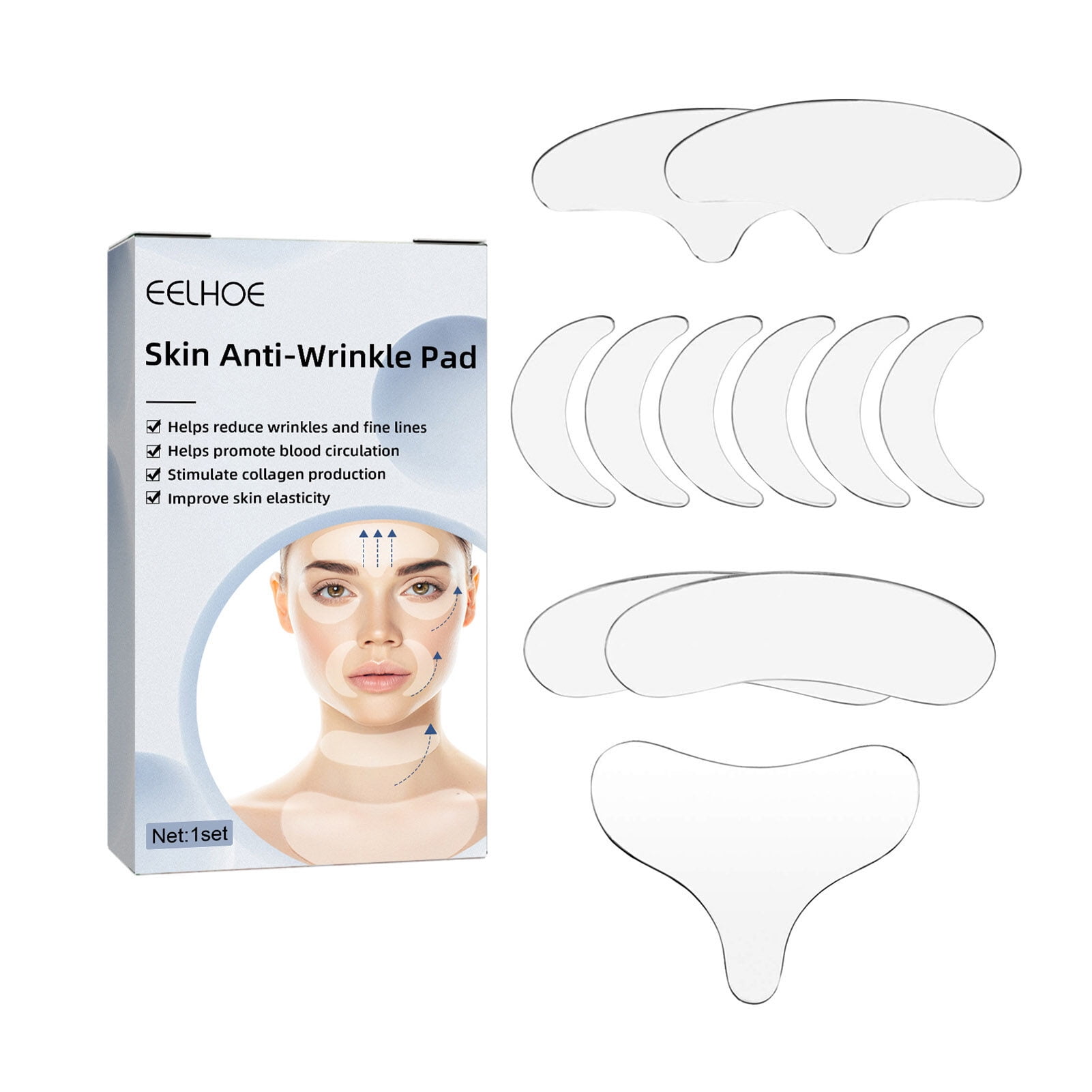 EELHOE Skin Pad Set Silicone Chest Pad Neck Pad Eye Pad Forehead Pad Lifting Shaping