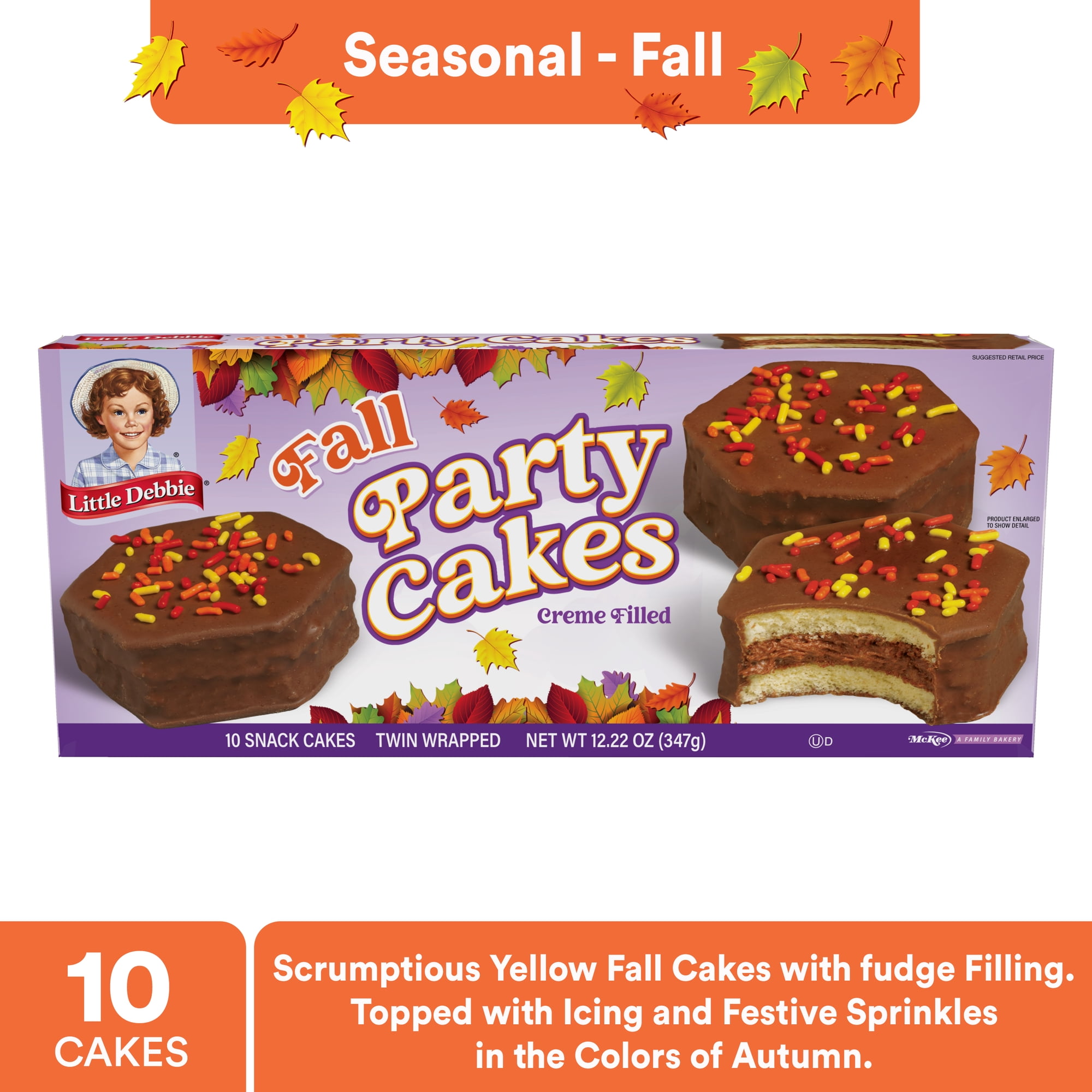 Little Debbie Fall Party Chocolate Snack Cakes, 12.22 oz (10 count)