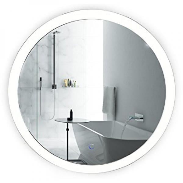 Led Bathroom Round Mirror 27 Inch Diameter Lighted Vanity Includes Dimmer And Defogger Silver Backed Glass Com Lighted Vanity Mirror Includes Dimmer, Lighted Vanity Mirrors Round