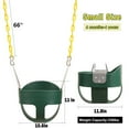 thumbnail image 6 of Small High Back Toddler Bucket Swing Seat with Coated Chains, Heavy Duty Kids Swing Seat Fully Assembled, Green, Small, 6 of 6