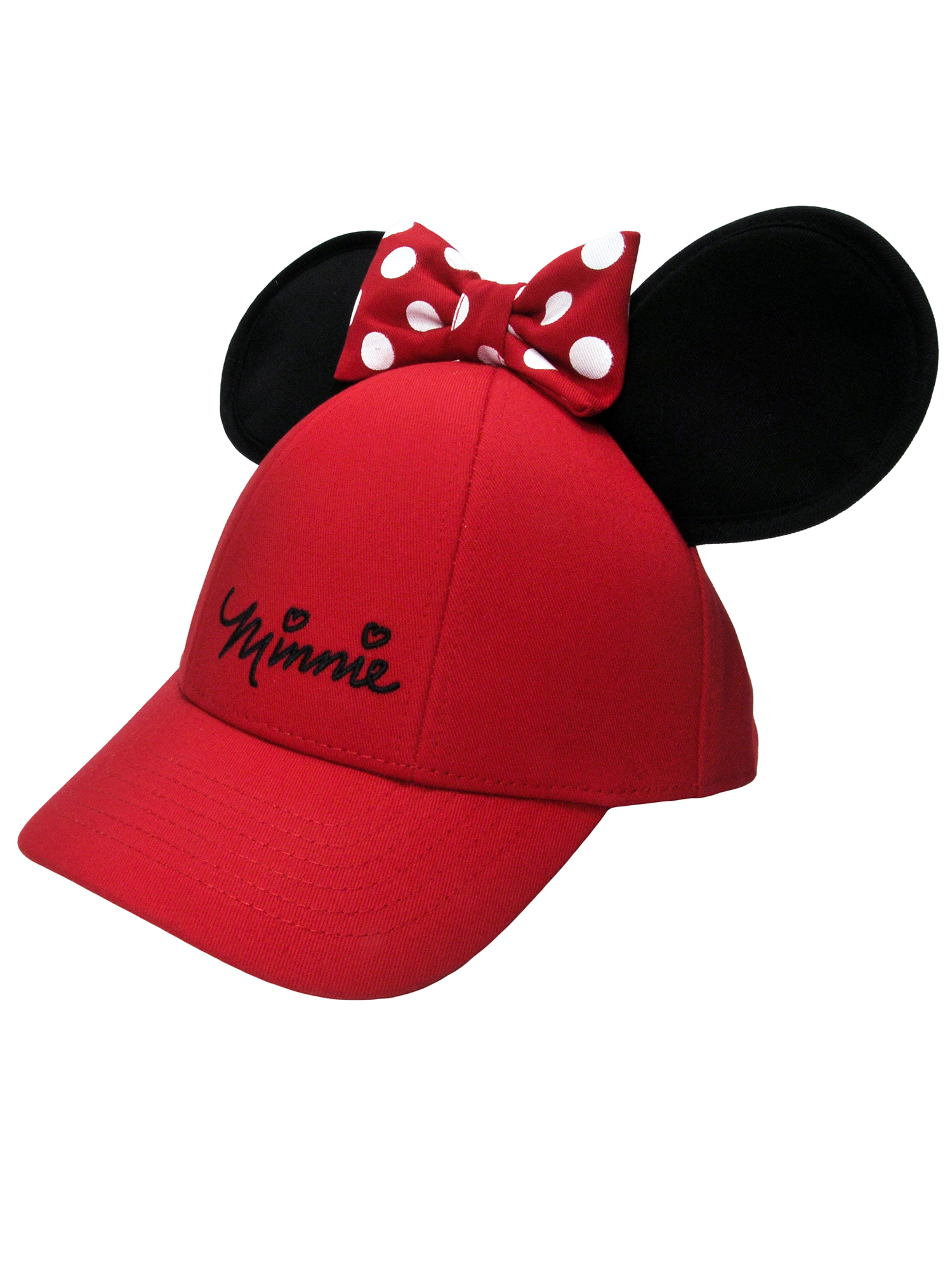 minnie mouse polka dot ears baseball cap for adults