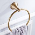 thumbnail image 3 of Anillo de toalla de latón antiguo, soporte para toalla de mano, accesorios de baño, colgador de toalla de ducha cepillado, redondo, montado en la pared, 3 of 5
