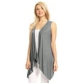 thumbnail image 4 of Made by Johnny Women's Lightweight Sleeveless Draped Open Cardigan XXXL HDG, 4 of 7