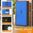 thumbnail image 3 of SOLAURA 71" Metal Garage Storage Cabinet with Locking Doors and Adjustable Shelves for Home, Office(Black Blue), 3 of 7