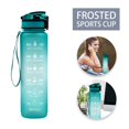 thumbnail image 2 of AMERTEER Motivational Water Bottle 32oz/1L with Time Marker & Removable Strainer to Remind You Drink More Water Leakproof BPA Free Wide Mouth Sport Water Jug for Running Hiking(Green), 2 of 7