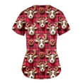 thumbnail image 4 of Xfvqtps Christmas Scrub Tops for Women Soft V-Neck Scrubs Comfortable Lightweight Nursing Uniforms Christmas Printed Short Sleeve Protective Top Working Uniforms with Pockets Multicolor, 4 of 4