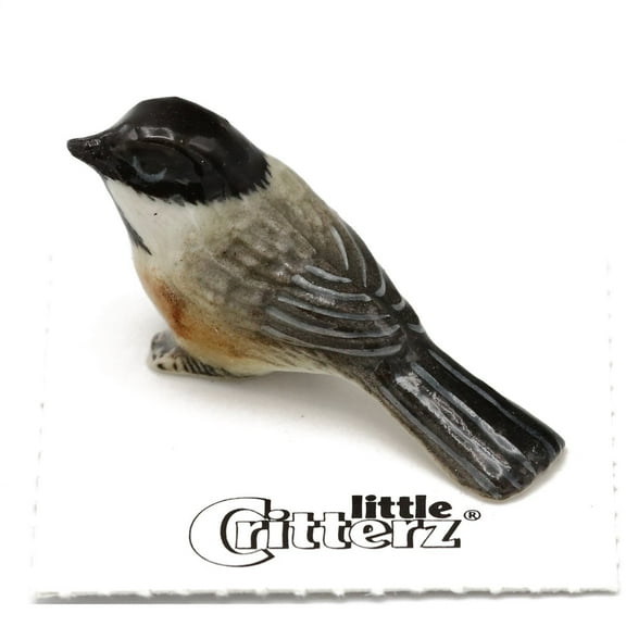 Little Critterz Chickadee "BeeBay" Bird Hand-painted - Home Decor Bird Decorative Figurine Birthday Gift - Miniature Porcelain Figurine