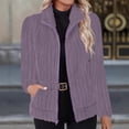 thumbnail image 2 of Zip Up Fleece Jacket Women Long Sleeve Fall Outfit Stand Collar Lightweight Office Casual Jackets with Pocket, 2 of 6