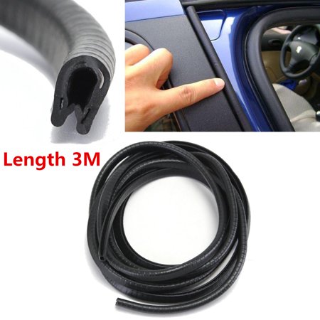 2pcs 3m U Shape Rubber Car Door Edge Guard Seal Trim Moulding