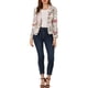 thumbnail image 2 of Blazer ajustado para mujer INSPIRE CHIC con solapa de muesca, chaqueta de traje de trabajo abierta con estampado, 3XL, beige-floral, 2 of 8