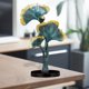 thumbnail image 3 of Creative Ginkgo Biloba Adornos Estatua Planta de imitación con Base Mobiliario Accesorios decorativos para oficina Dormitorio pequeña sala Decoración azul Fernando Escultura de hoja de ginkgo, 3 of 7