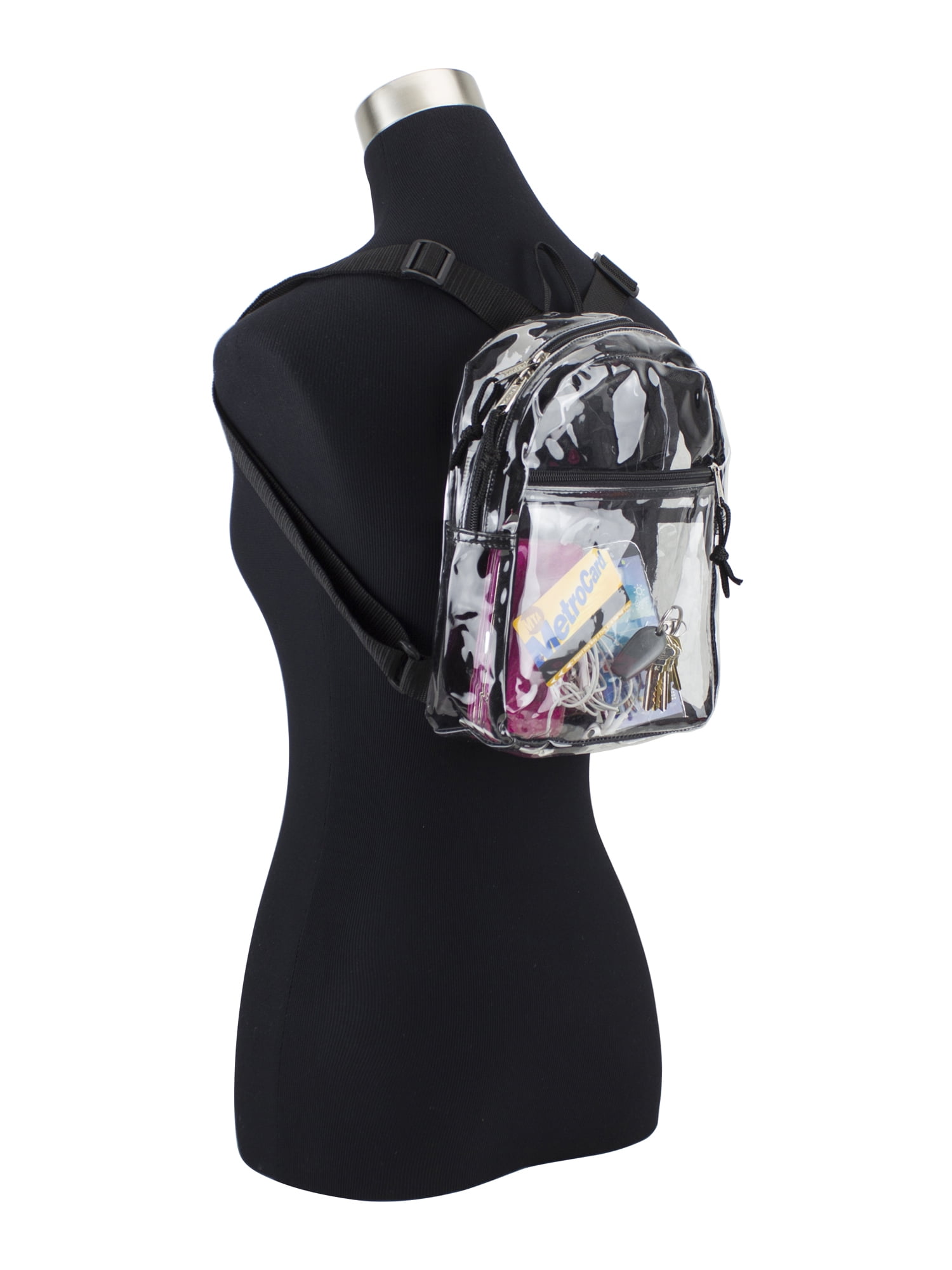 Eastsport Unisex Clear Mini Backpack, Black