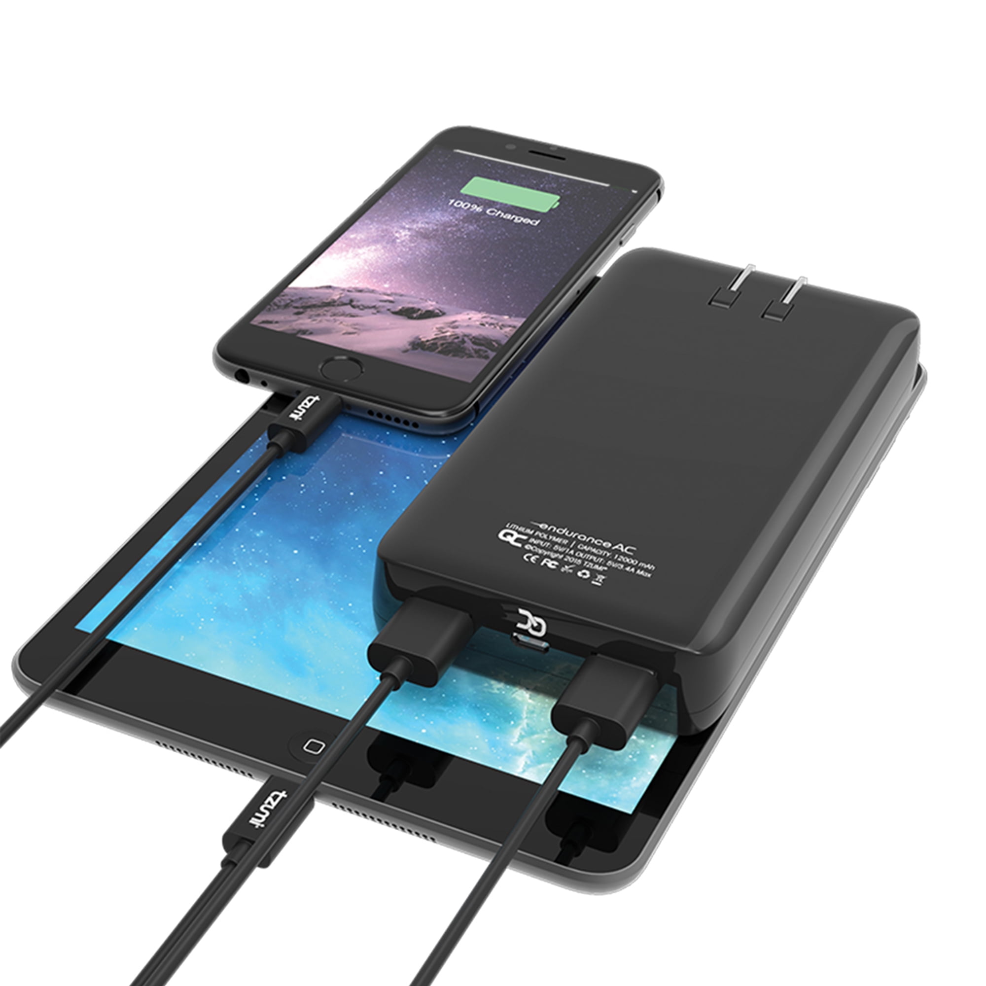 Dual USB Portable Charger 12,000mAh External Battery Pack Ultra