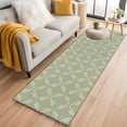 thumbnail image 3 of 2x6 Kitchen Runner Rug, Sage Green Non-Skid Rubber Backing Large Rectangle Rugs - Living Room Bedroom Home Office, Geometric Flower Leaf Diamond Plaid Retro Indoor Floor Mat Carpets Washable Rug, 3 of 9