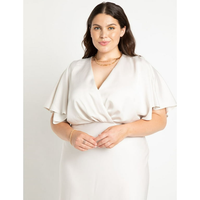 Plus size top kimono sleeve dress
