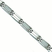 JEWELRYWEB Stainless Steel Fold over Polished Grey Carbon Fiber Bracelet 8.5 Inch Measures 10mm Wide Jewelry for Women
