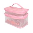 thumbnail image 1 of Dekaim Bolsa de Maquillaje Transparente con Cremallera Bolsas de Aseo de Viaje de Doble Capa Organizador de Cosméticos Transparente de Gran Capacidad Rosa, 1 of 5