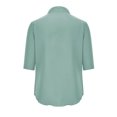 thumbnail image 5 of gakvbuo Clearance Items All 2022!Fall Clothes For Women 2022 Trendy Business Casual Plus Size Tops For WomenWomen Fashion Casual Solid Color Pullover Slim Fit Half Sleeve V-Neck Tops, 5 of 6