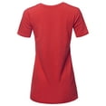 thumbnail image 3 of A2Y Women's Basic Solid Premium Cotton Short Sleeve V-neck T Shirt Tee Tops Ruby S, 3 of 6