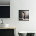 thumbnail image 2 of Stupell Industries Vintage Lady & Cherub Bathroom Black Framed Floater Canvas Wall Art design by Seven Trees Design, 18 x 18, 2 of 9
