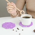 thumbnail image 6 of Balery 4 Pcs Lilac Glitteringleather Coasters Set, Drink Table Cup Coasters For Living Room Kitchen Coffee Decor, 6 of 9