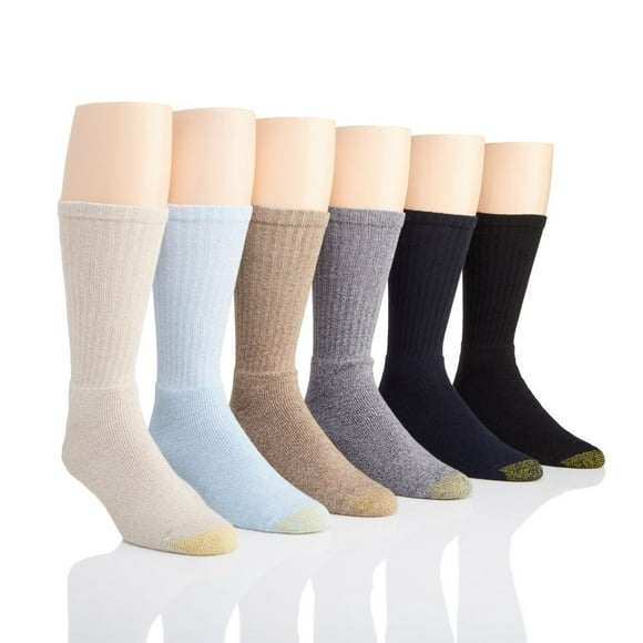 Men's Gold Toe 3400S Harrington Crew Sock - 6 Pack (Assort D O/S)