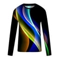 thumbnail image 4 of cllios Men's and Big Men's Long Sleeve Shirts Casual Optical Line 3D Graphic T-Shirt Fall Trendy Crewneck Pullover Soldier Tops Slim Fit Sport Tees Multicolor XXL, 4 of 5
