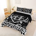 thumbnail image 2 of Manfei Pretty Pearl Print Queen Comforter Set,Classic Leopard Pattern Comforter Sets Queen,Black,Black Reversible,3-Piece,1 Comforter and 2 Pillowcases, 2 of 7