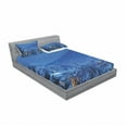thumbnail image 3 of Ambesonne Scenery Fitted Sheet & Pillow Sham Set, Winter Forest Trees, Twinxl, Blue, 3 of 3