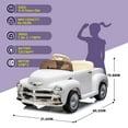 thumbnail image 6 of Xuanlur 12V 7AH Ride on Toys for Kids, Licensed Chevrolet 3100 Pickup Ride on Truck w/Parents Control, Electric Cars w/Storage Space, 3-Speeds, LED Lights, Music, Retro Style, White, 6 of 7