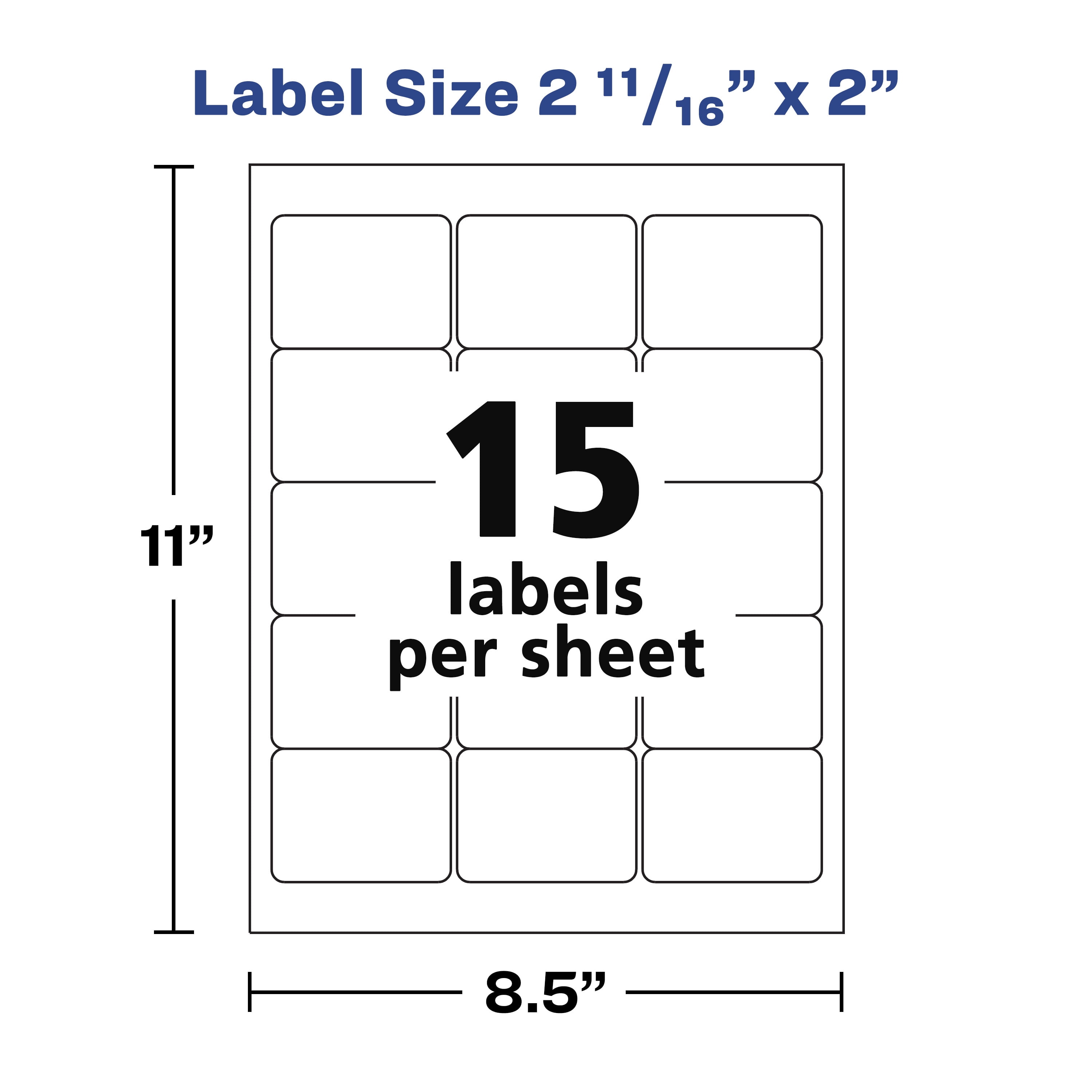Avery Printable Labels, 2-11/16" x 2", Matte White, 375ct (6490)