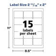 thumbnail image 6 of Avery Printable Labels, 2-11/16" x 2", Matte White, 375ct (6490), 6 of 7