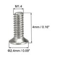 thumbnail image 3 of Uxcell M1.4 x 4mm Silver Tone Phillips Screw Fastener Nickel Plated 350 Pack, 3 of 5