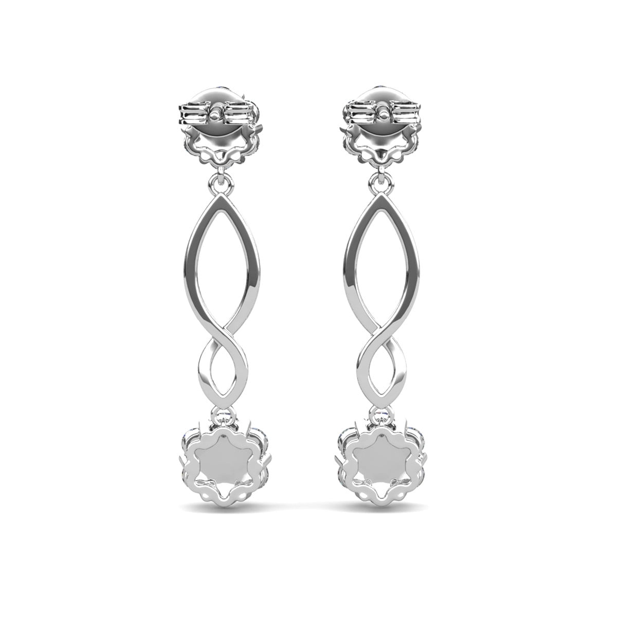 Cate & Chloe Jessica 18k White Gold Plated Dangle Earrings with Swarovski Crystals for Women