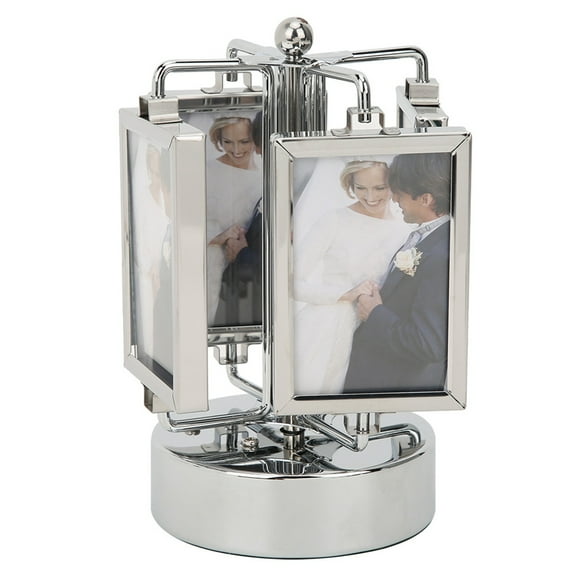 Photo Frames, Rotating Photo Frame Music Box Picture Frame Home Living Room Bedroom Decoration for 3x2in Photoes