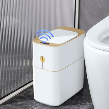 Joybos Motion Sensor Trash Can with Lid 3.5 Gallon - Hands-Free,Slim Waterproof Trash Bin for Bedroom,Bathroom,Office,Living Room
