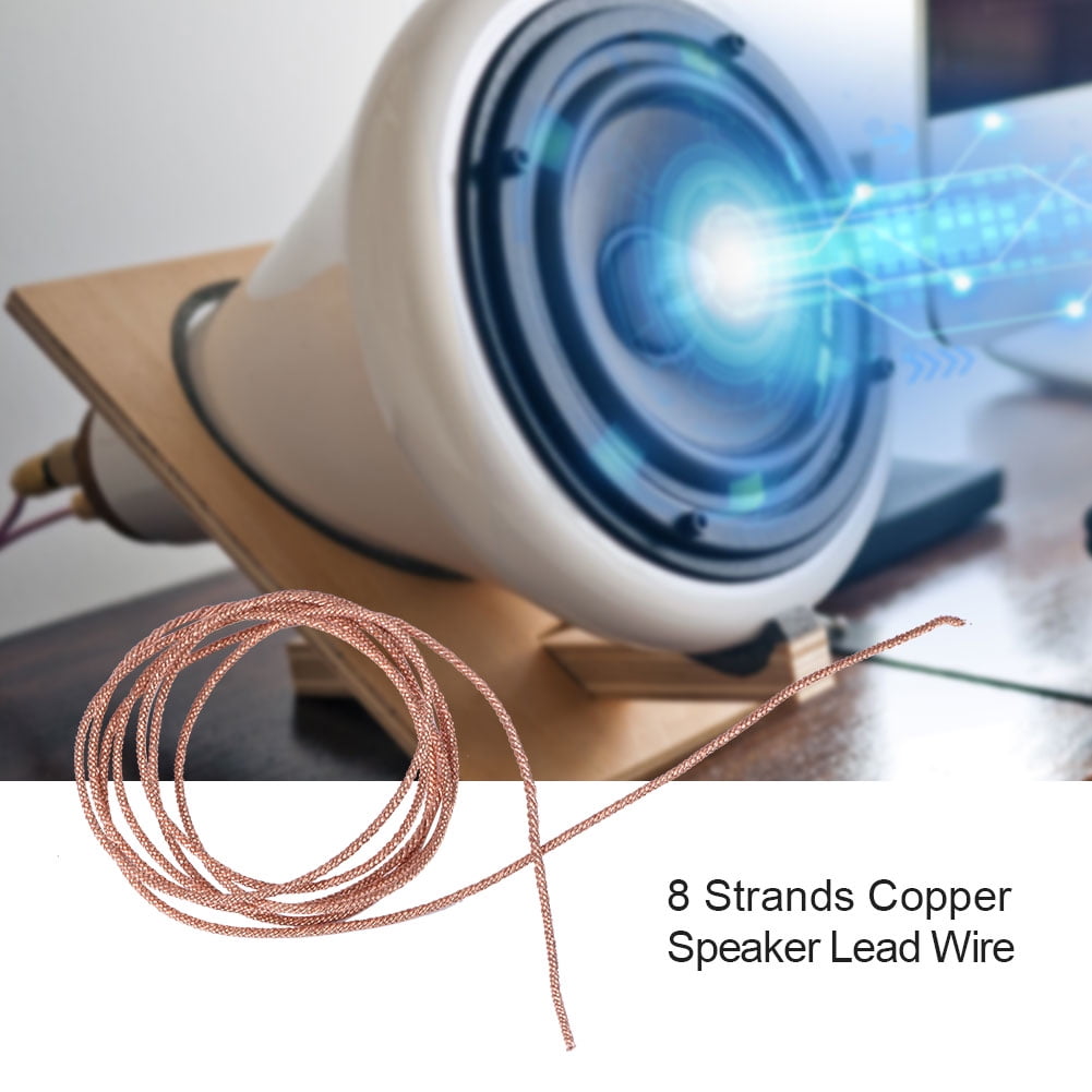 8 Strands Copper Speaker Lead Wire 3.28 ft / 1 m Subwoofer Woofer Repair Braided Lead Cable