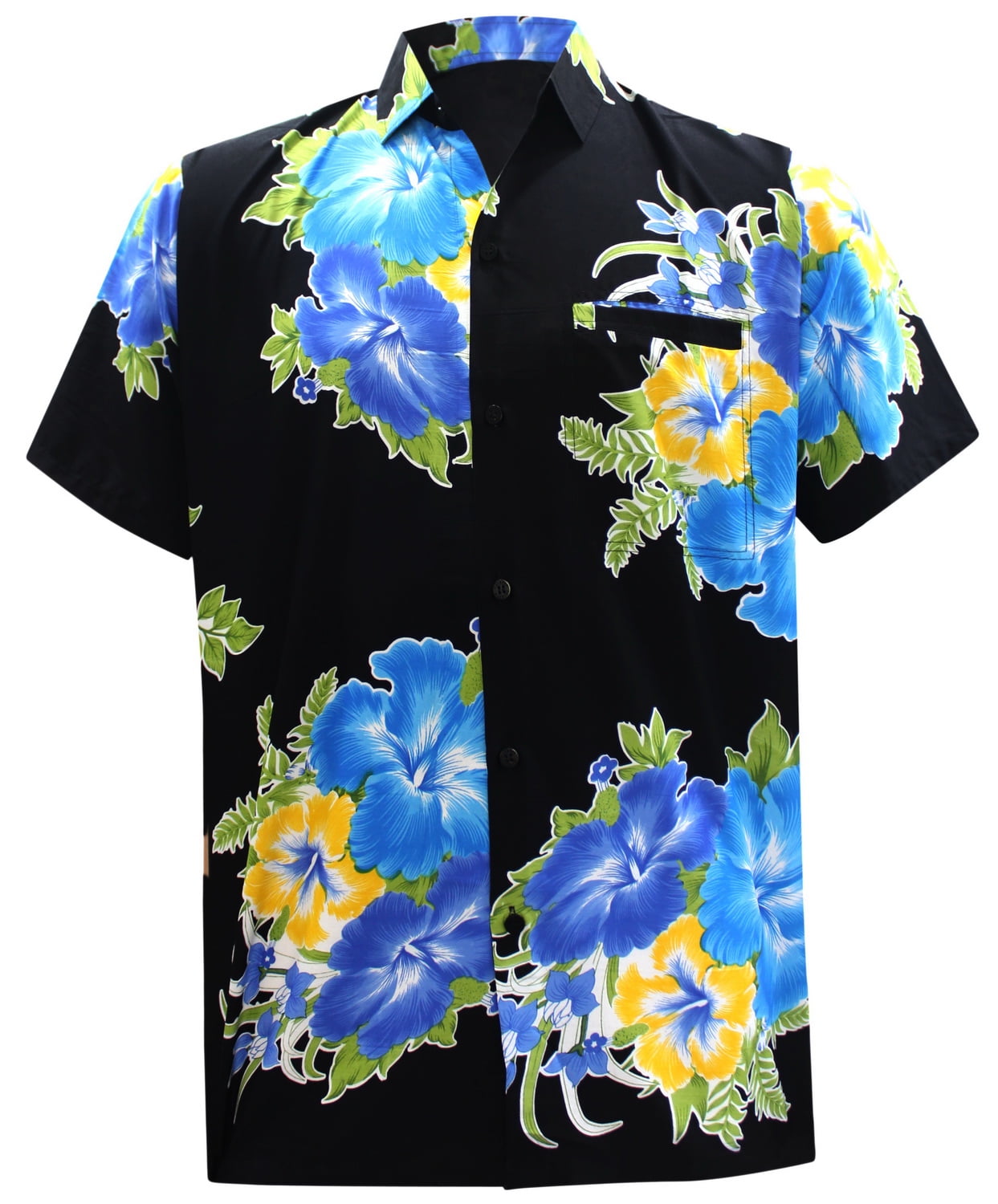Hawaiian Short Sleeve Rayon Black White Hibiscus Flower Tank Dress-S-3XL 
